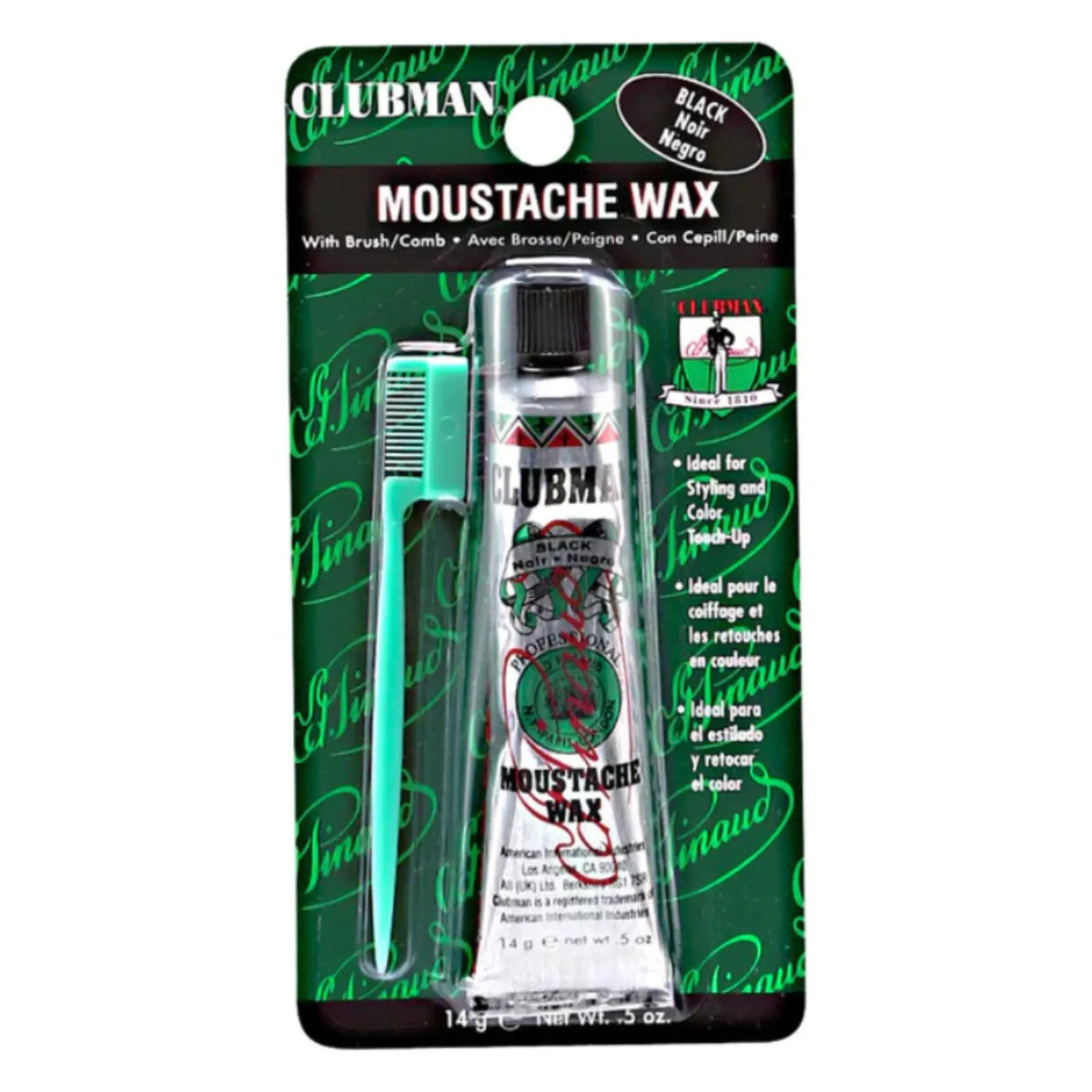 Clubman Moustache Wax 14 gr, Black