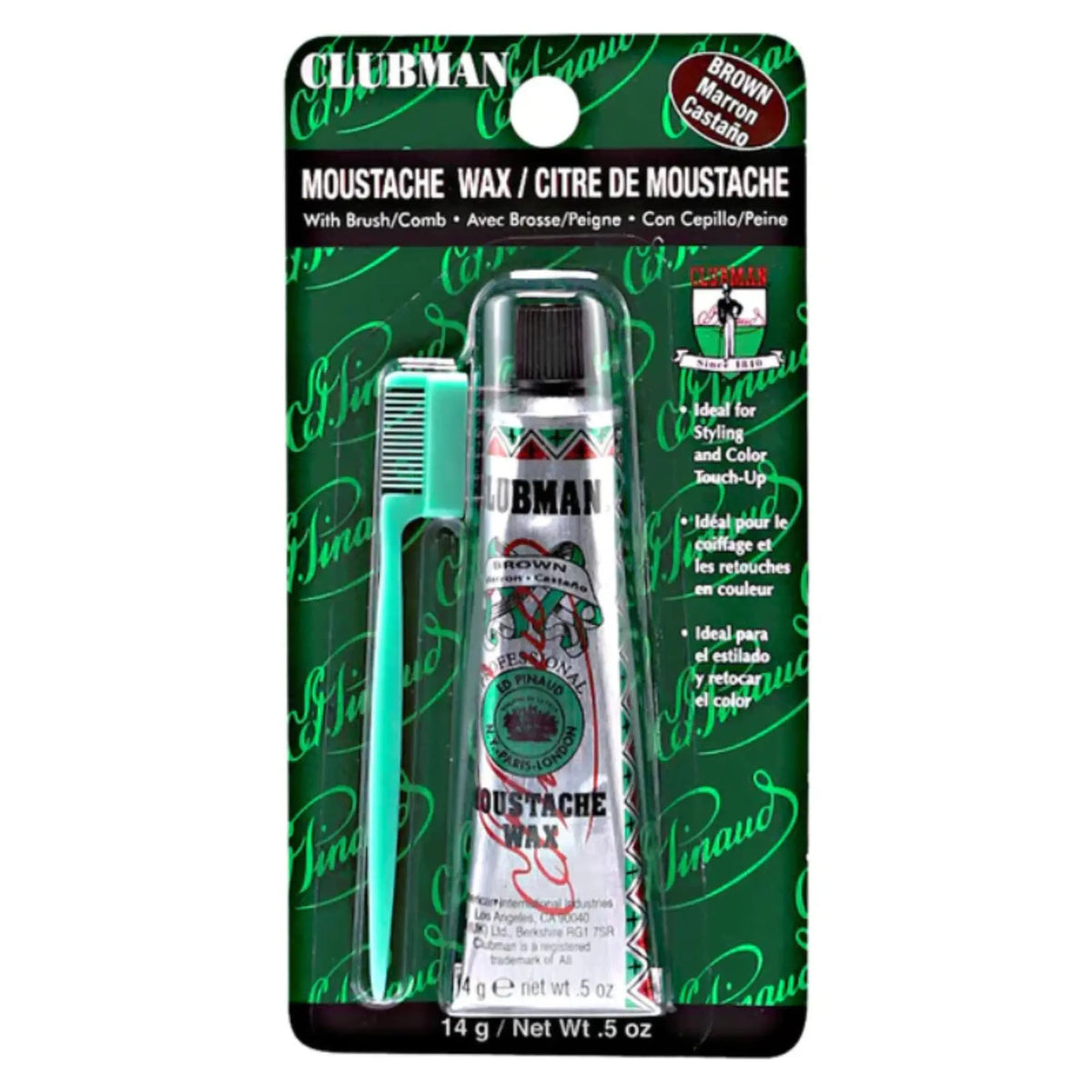 Clubman Moustache Wax 14 gr, Brown