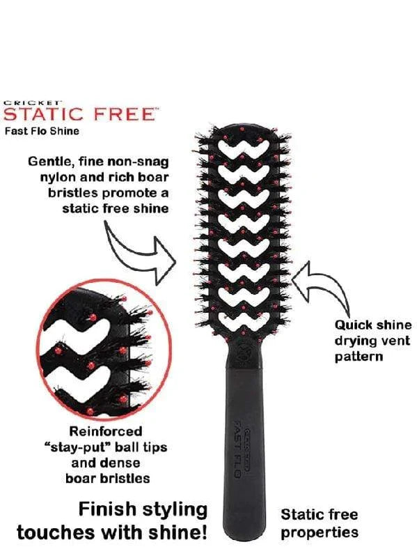 Cricket Static Free Fast Flo Shine Vent Black Brush