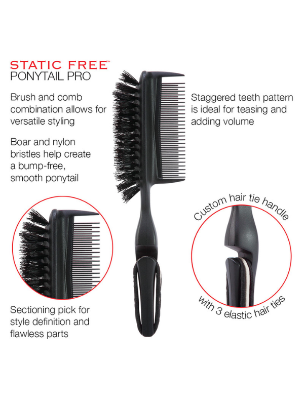 Cricket Static Free Ponytail Pro Black Brush #5511113