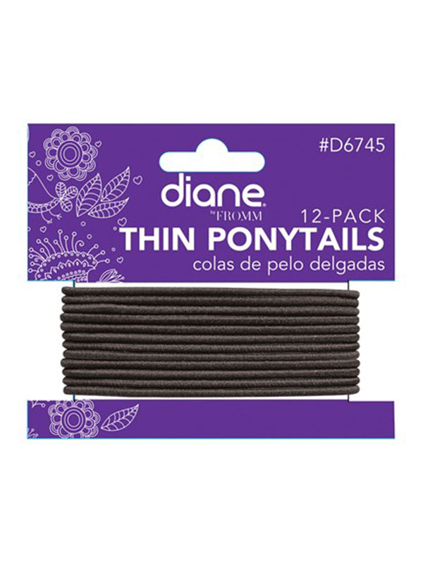 Diane Thin Ponytails 12-pack Black #D6745