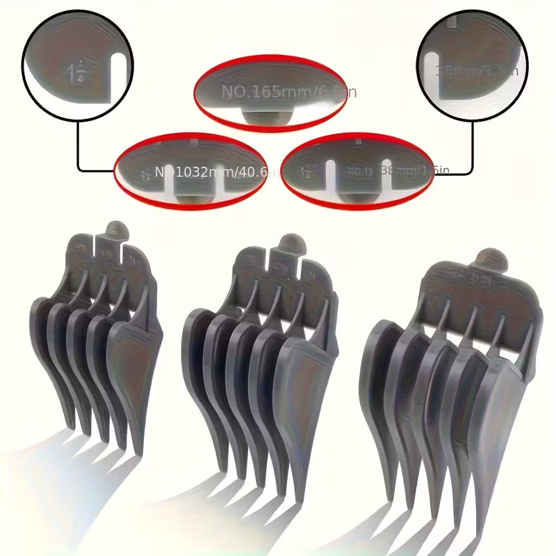3pcs Hair Clipper Guards No.10, No.12, No.16 Sizes 3.81cm/3.17cm/5.08cm