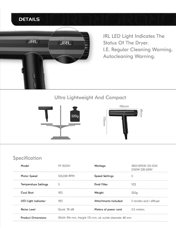 JRL Forte Pro Hair Dryer #FP2401