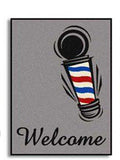 Welcome Floor Mat - Barber Pole Design