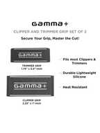Gamma+ Clipper & Trimmer Grip Set GP309B (Black white White Logo)