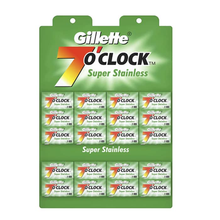 100 Razor Blades Gillette 7 O clock Green