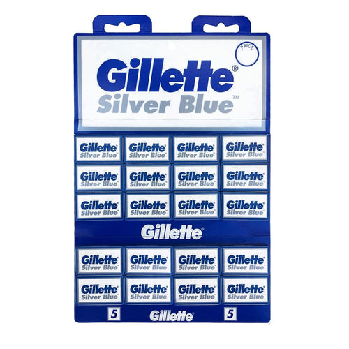 Gillette Double Edge Razor Blades Silver Blue Trade Carton, 103 + 5 Free Boxes