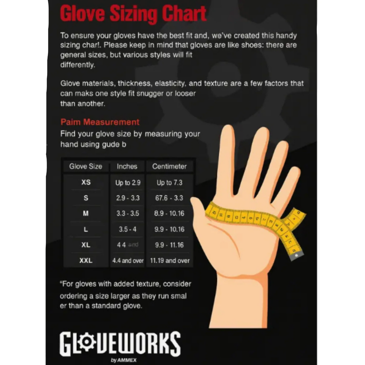 GLOVEWORKS Black Nitrile gloves 5MIL Assorted Sizes