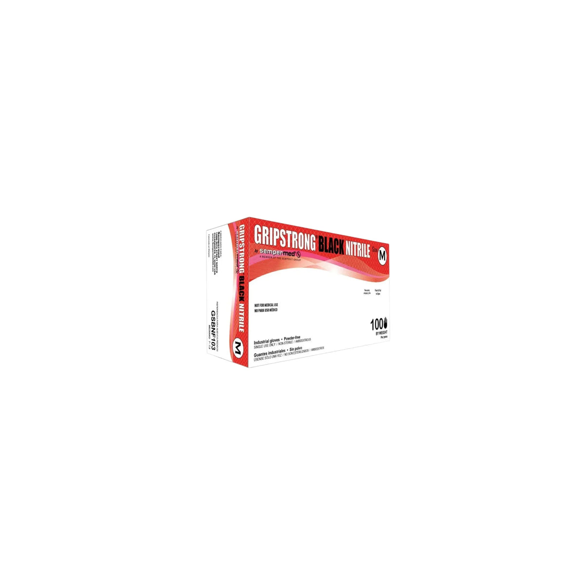 GripStrong Black Nitrile Gloves 100pcs