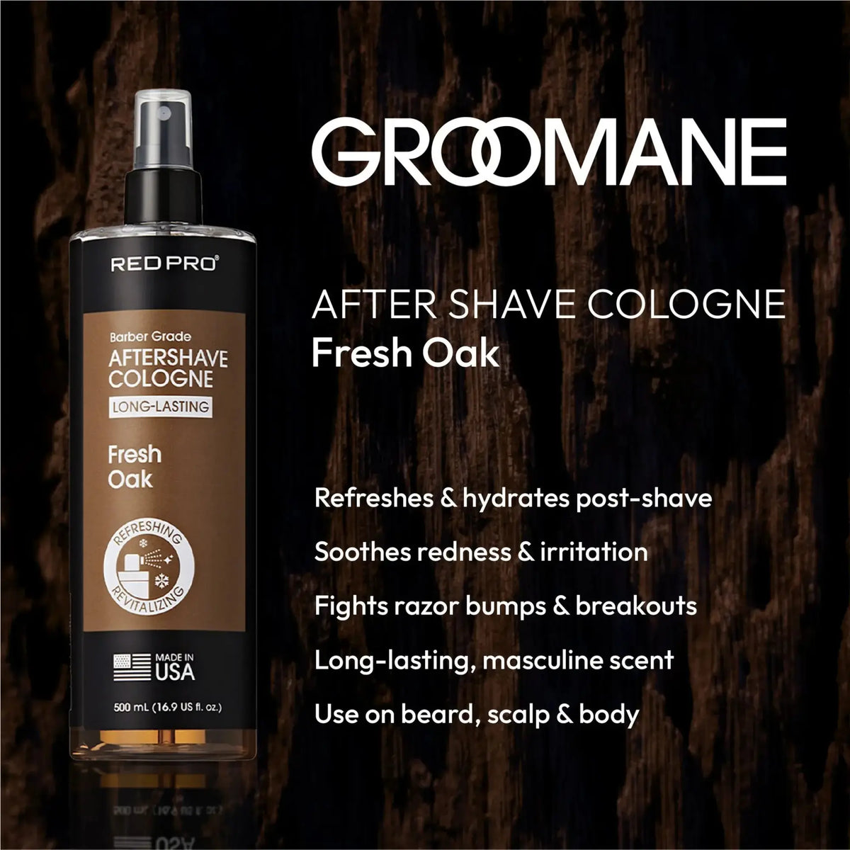 Groomane Cooling Aftershave Cologne for Men – Assorted Scents 500ml