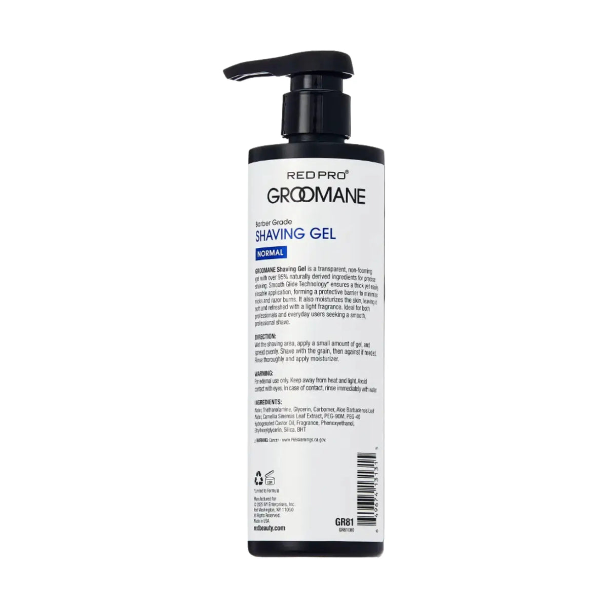 Groomane Barber Grade Shaving Gel – Non-Foaming Aloe Vera