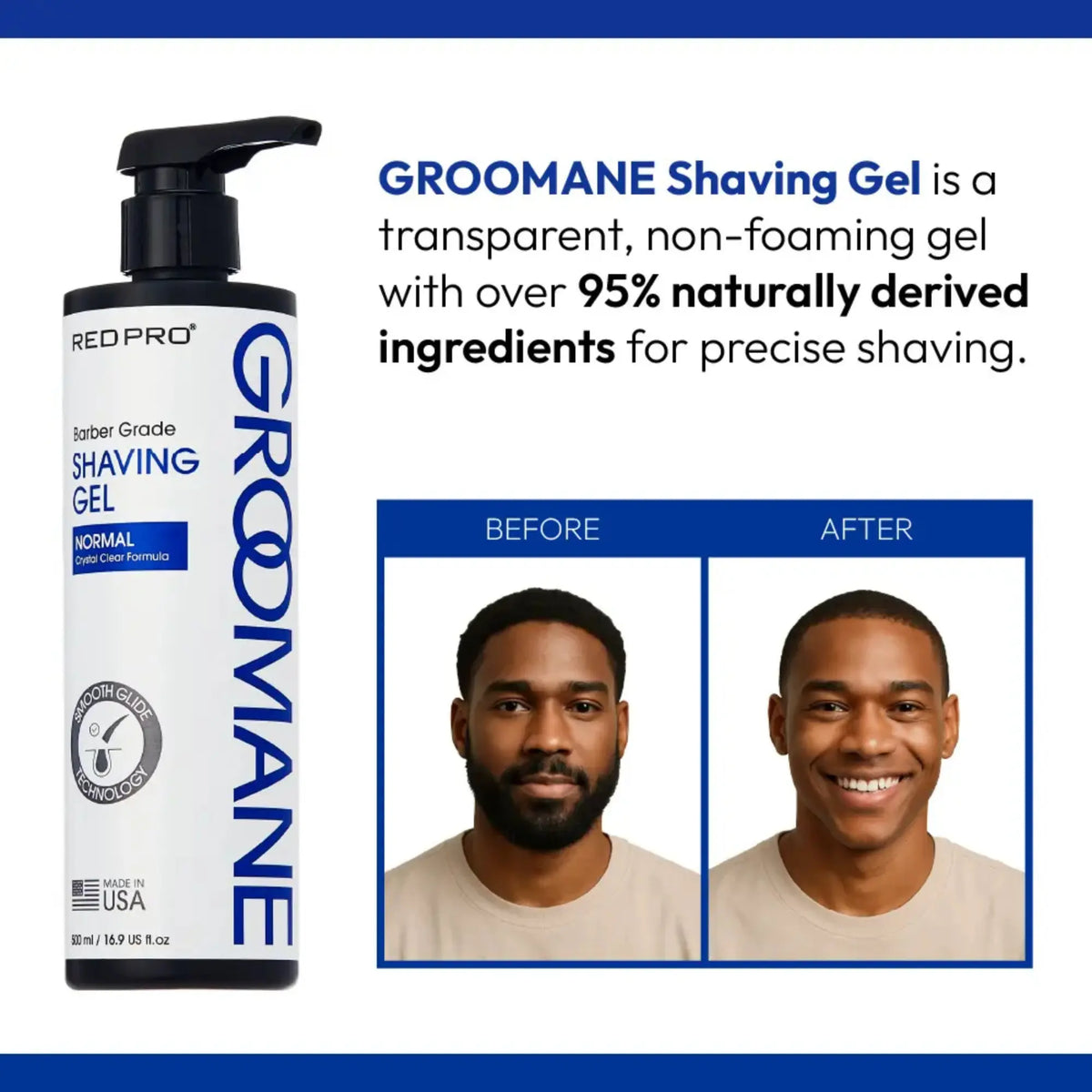 Groomane Barber Grade Shaving Gel – Non-Foaming Aloe Vera