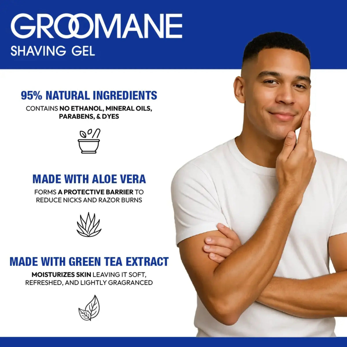 Groomane Barber Grade Shaving Gel – Non-Foaming Aloe Vera