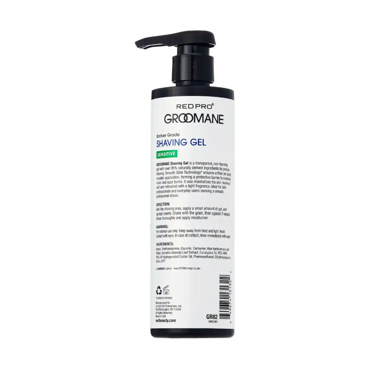 Groomane Barber Grade Shaving Gel – Non-Foaming Aloe Vera