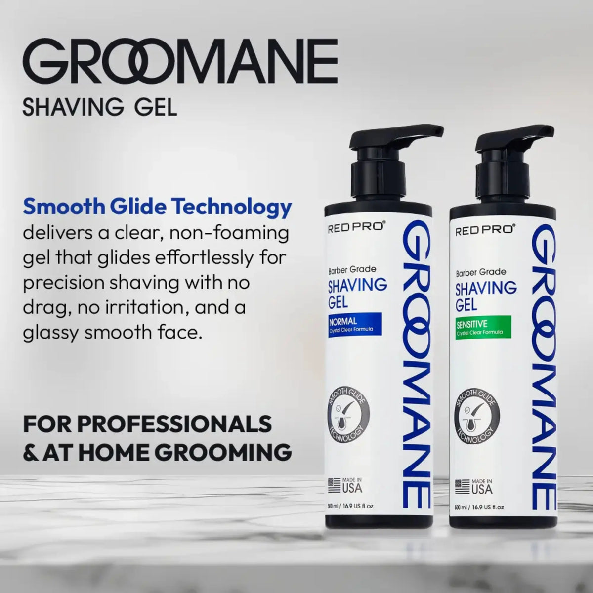 Groomane Barber Grade Shaving Gel – Non-Foaming Aloe Vera