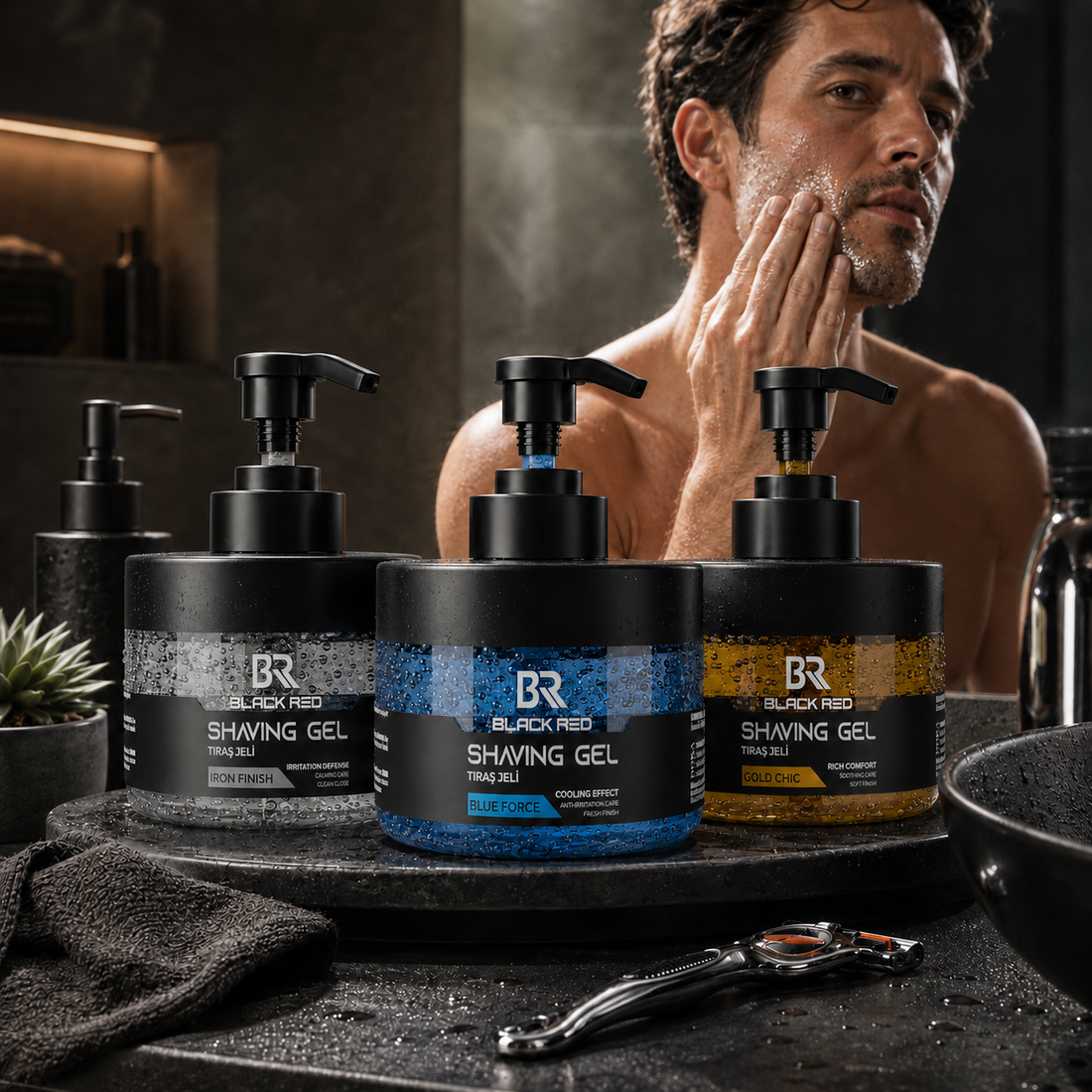 Black Red Shaving Gel Blue Force 500ml