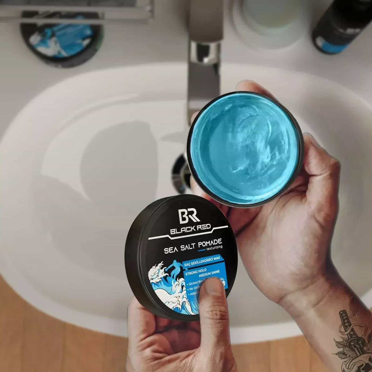 Black Red Hair Styling Sea Salt Pomade 120ml
