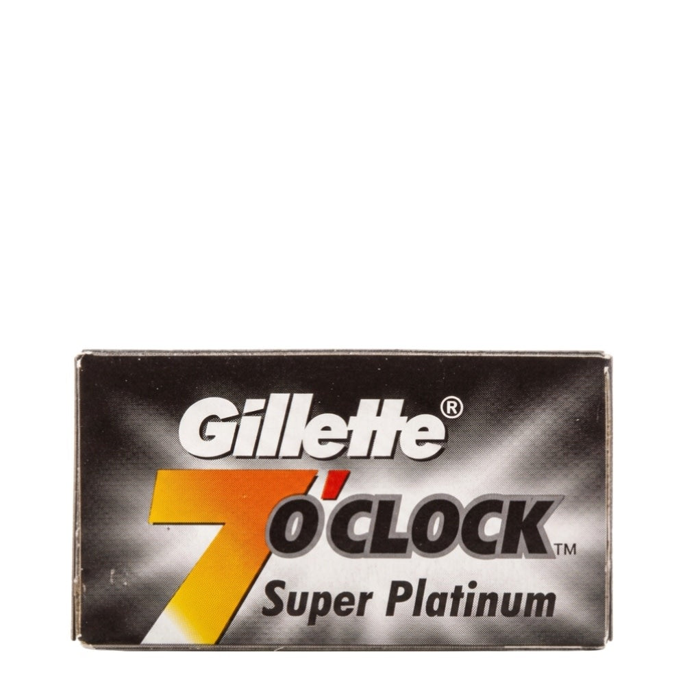 5 Gillette 7 O'Clock Super Platinum Double Edge Razor Blades, pack of 5 blades