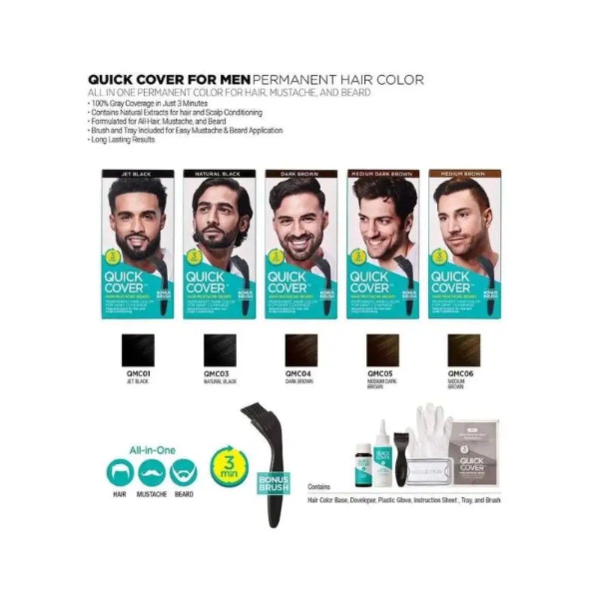 Kiss Quick Cover for Men Permanent Hair Color