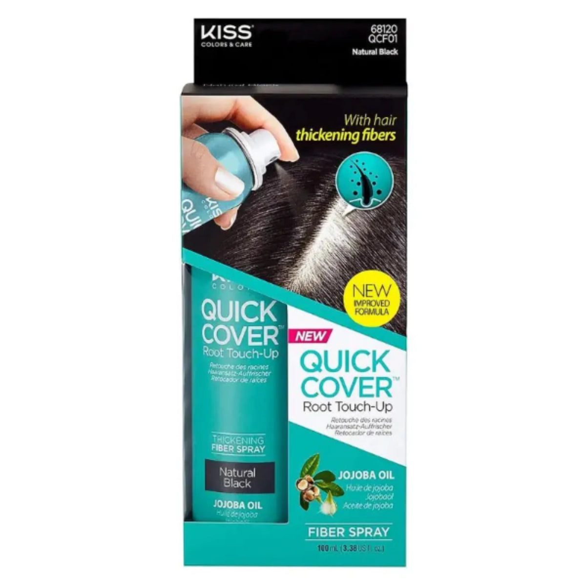 Kiss Quick Cover Root Touch Up Thickening Fiber Spray 3.38oz #QCF01