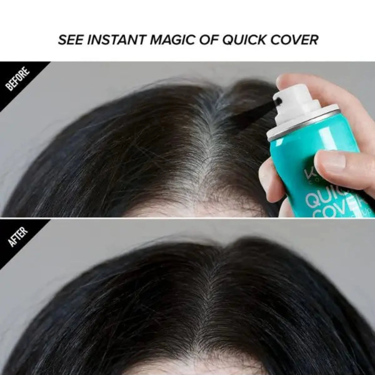 Kiss Quick Cover Root Touch Up Thickening Fiber Spray 3.38oz #QCF01