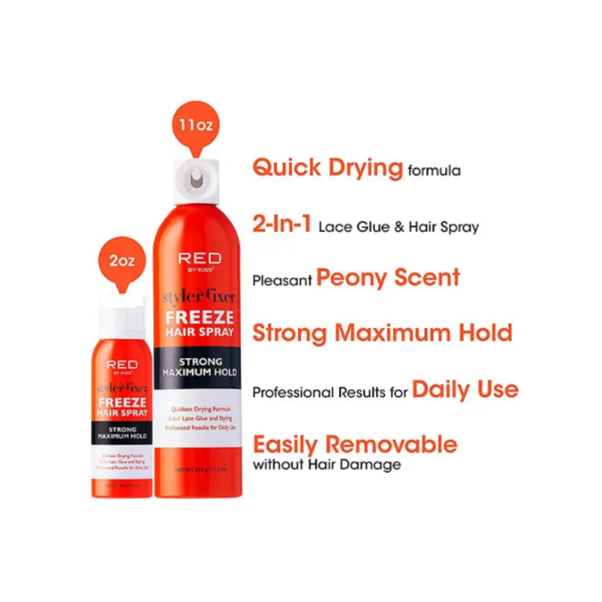 KISS Styler Fixer Freeze Hair Spray Strong Maximum Hold