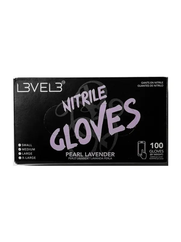 L3VEL3 Professional Nitrile Gloves Pearl Lavender 100 Pack