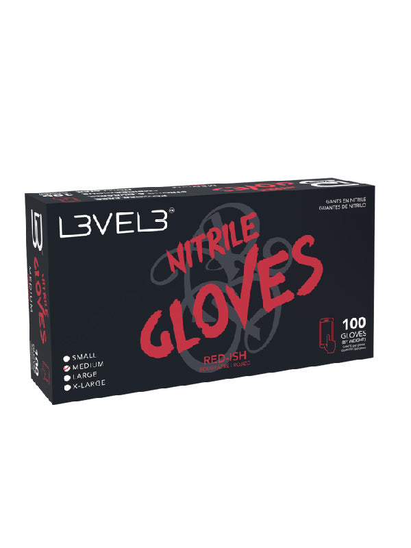 L3VEL3 Professional Nitrile Gloves Red-ish 100 Pack