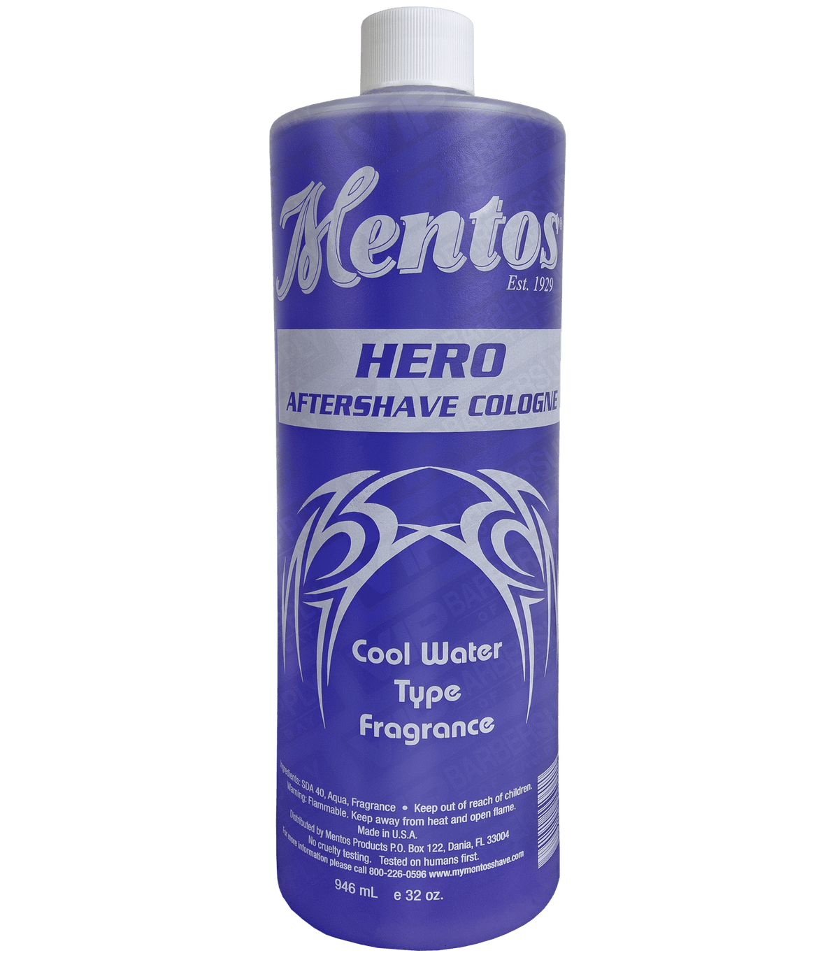 Mentos Hero After Shave Cologne Cool Water 32oz