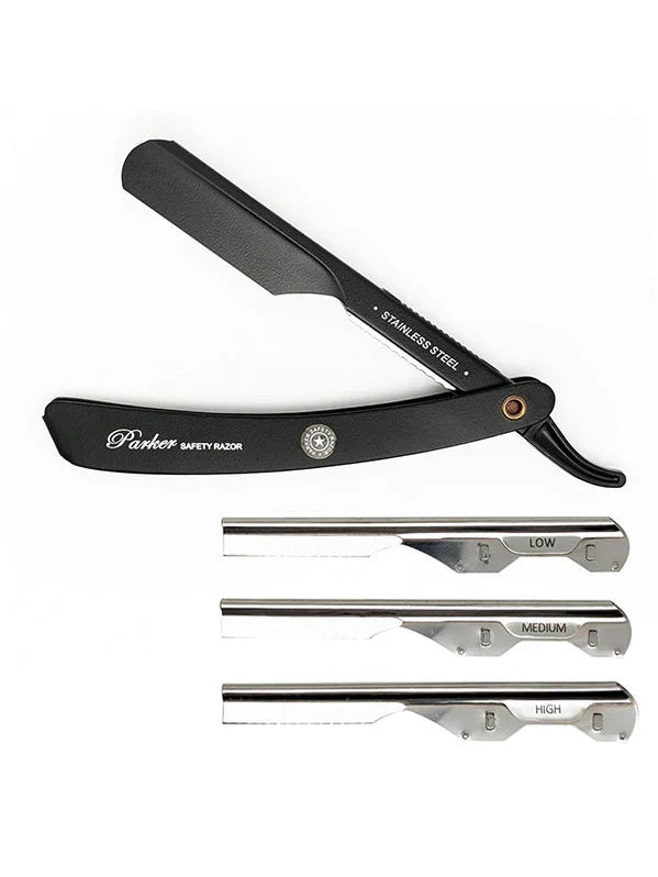 Parker Stainless Steel "Black" Adjustable Barber Razor