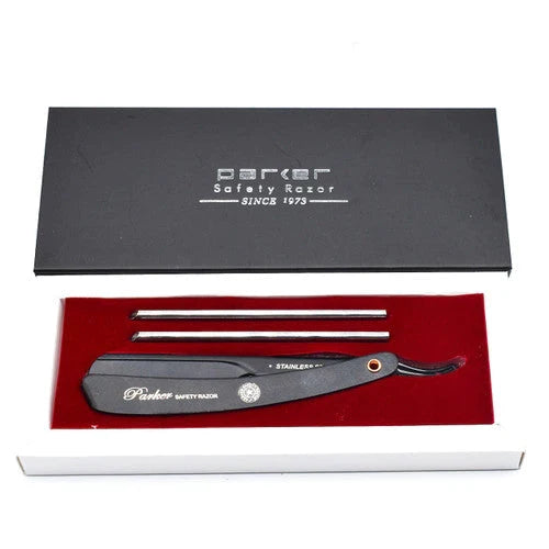 Parker Stainless Steel "Black" Adjustable Barber Razor