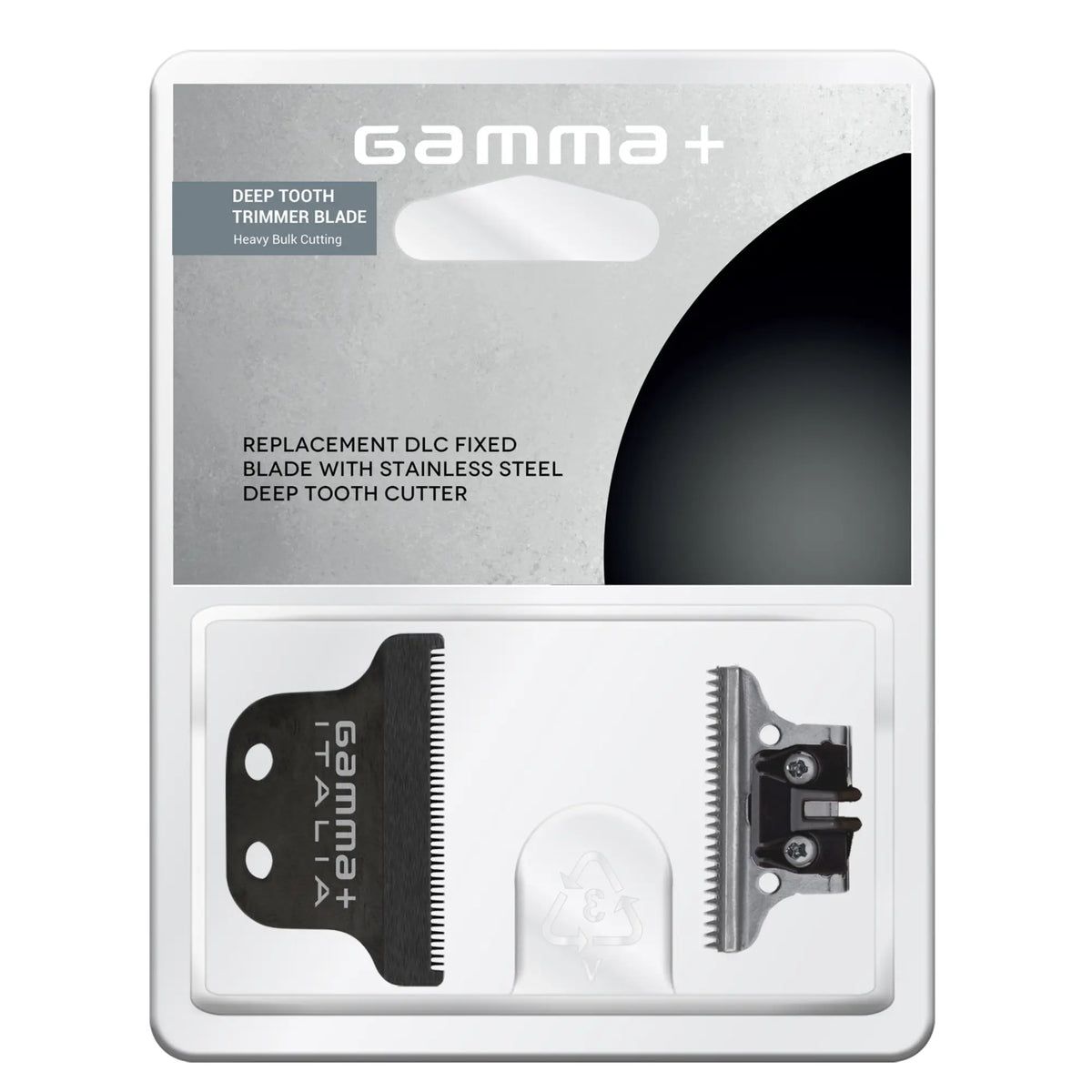 Gamma+ Fixed Black DLC Blade with Stainless Steel Deep Tooth Cutter #GPAHRBD