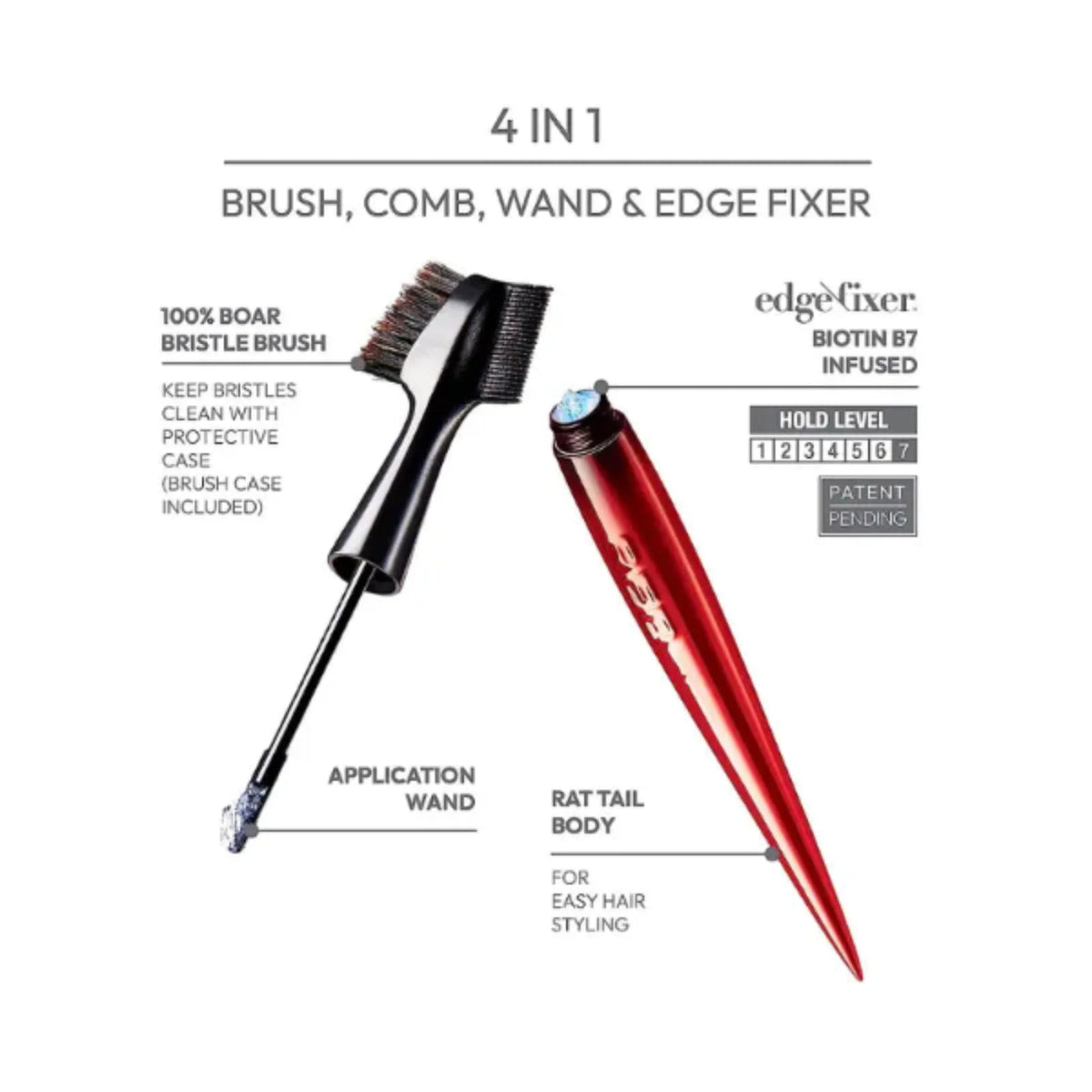 Red By KISS Edge Cara Edge Brush + Edge Fixer