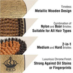 Red Premium Palm Brush Mixed 2 in 1 Medium & Hard Gold Metallic #BR08