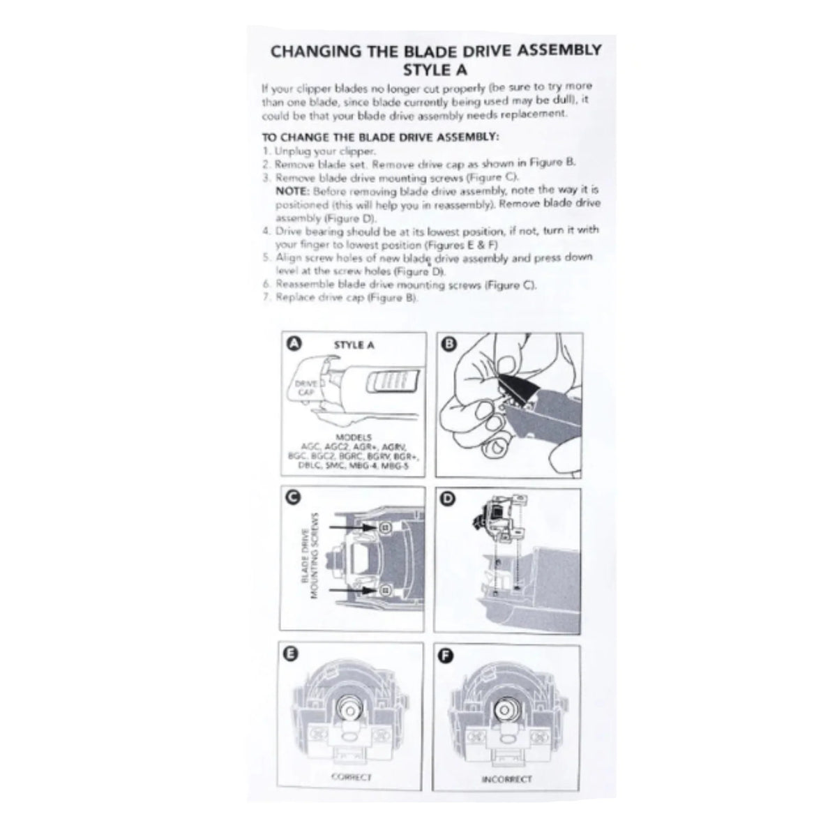 Andis Replacement Blade Drive Assembly #20658/#20659