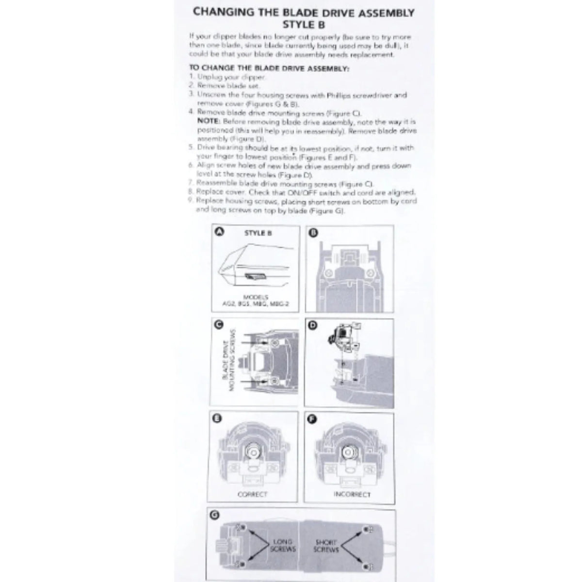 Andis Replacement Blade Drive Assembly #20658/#20659