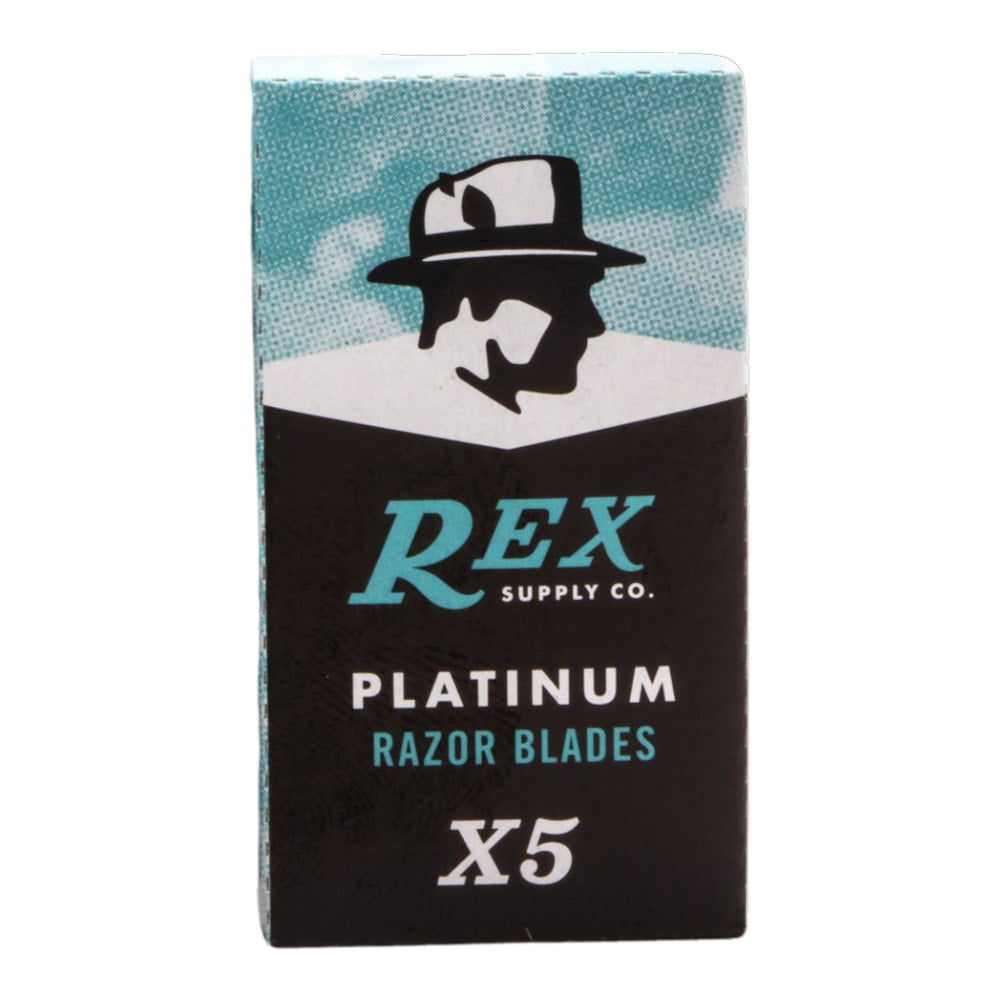 5 Rex Platinum Stainless Steel Double Edge Razor Blades, pack of 5 blades