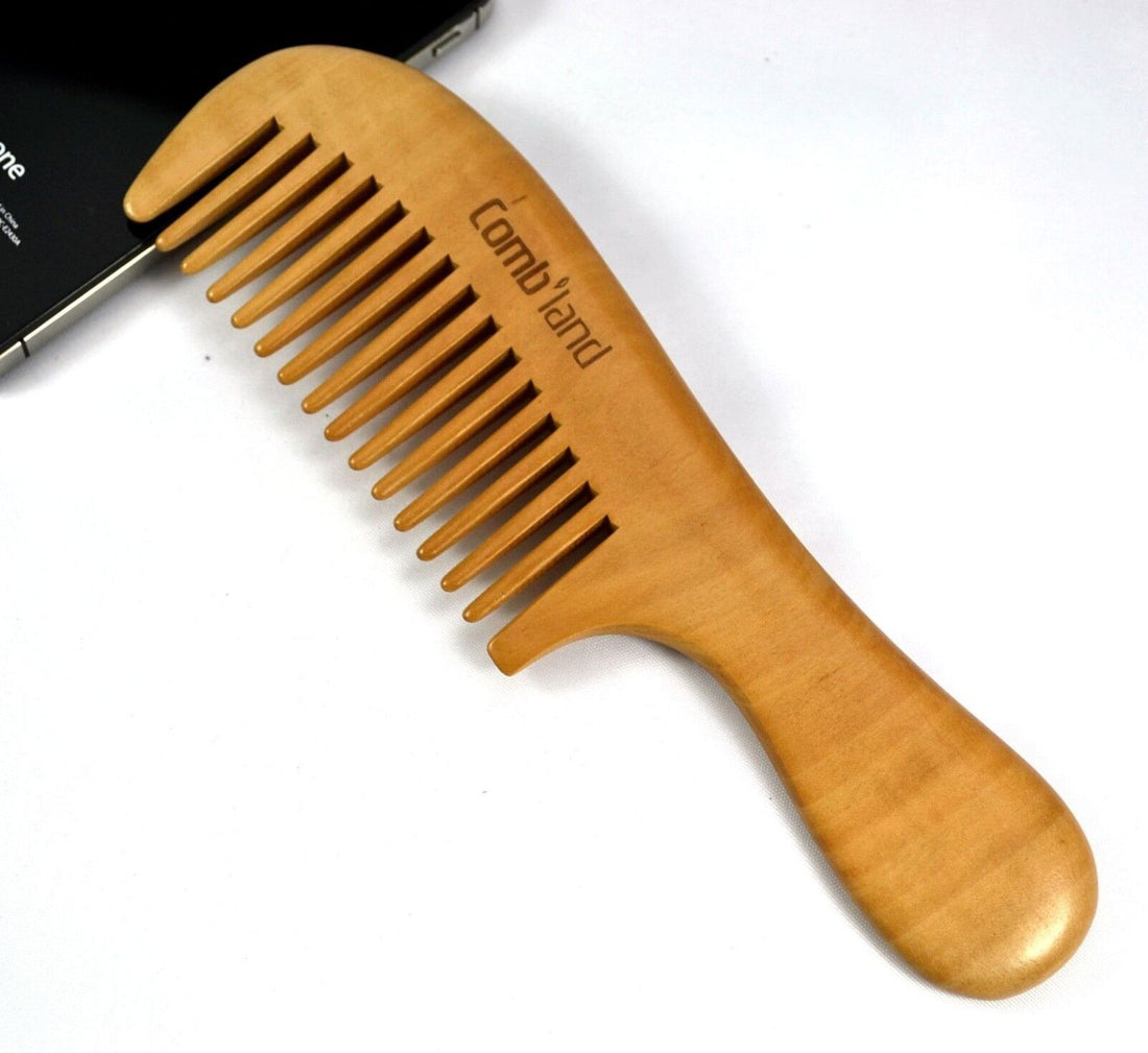 NBHS Peach Wood Anti static Styling Comb Healthy Wide Teeth