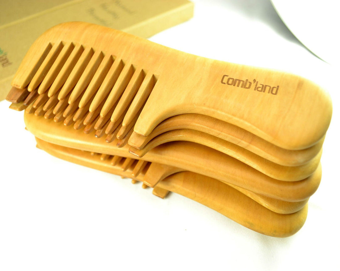 NBHS Peach Wood Anti static Styling Comb Healthy Wide Teeth