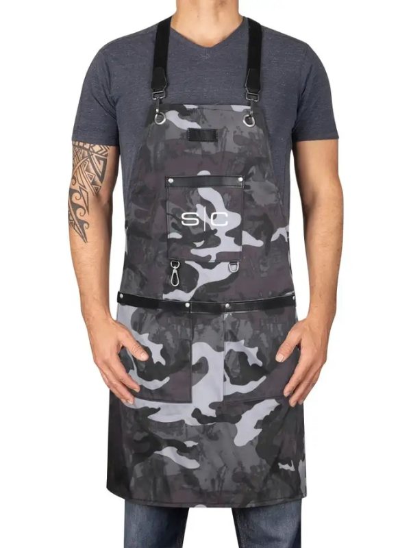 Stylecraft Heavy Weight Waterproof Barber Cutting Apron  "Black Camo"