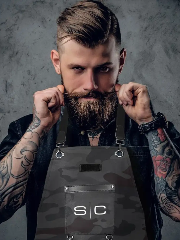 Stylecraft Heavy Weight Waterproof Barber Cutting Apron  "Black Camo"