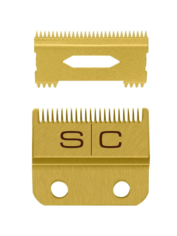 StyleCraft Gold Titanium Fade Blade with Gold Titanium Slim Deep Tooth #SC521G