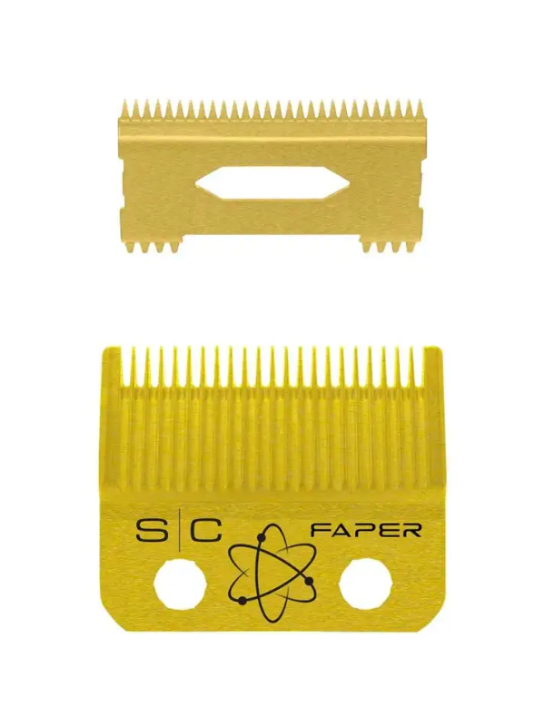StyleCraft Gold Titanium Faper Blade with Gold Titanium Slim Deep Tooth #SC525G