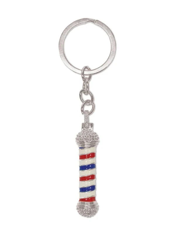 Scalpmaster Barber Pole Keychain "Silver"