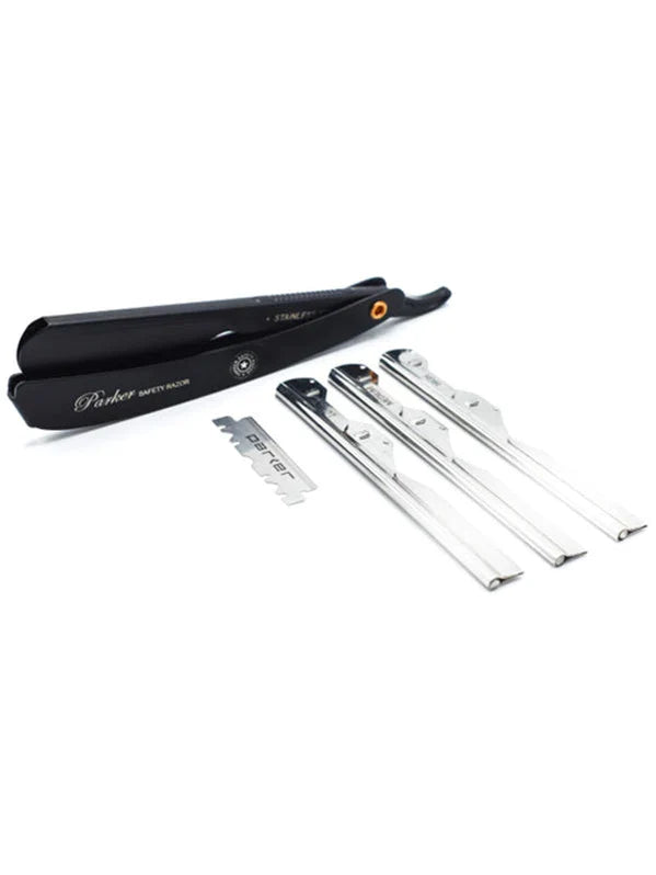 Parker Stainless Steel "Black" Adjustable Barber Razor
