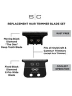StyleCraft X-Pro Fixed Black Diamond Wide Blade with  DLC The One Cutter #SC536B