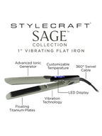 Stylecraft Sage 1" Titanium Plates Flat Iron #SC714GR