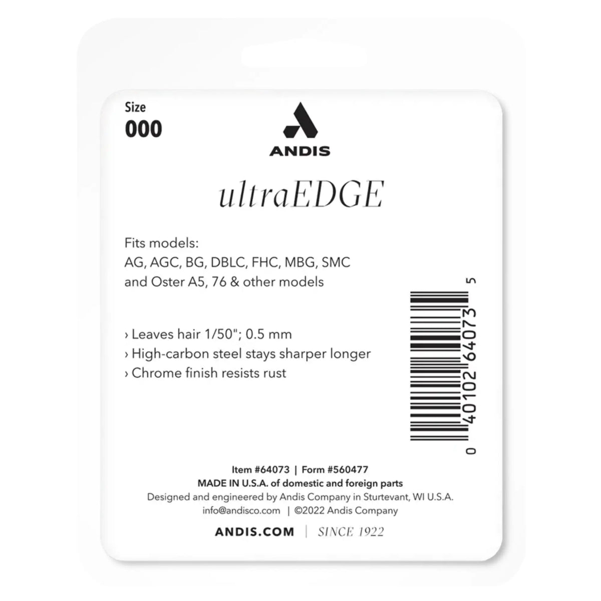 Andis UltraEdge Size 000 Detachable Clipper Blade #64073