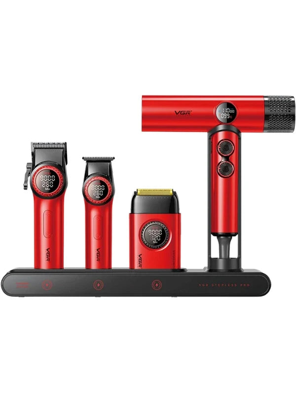 VGR Professional 4-in-1 Barber Combo with Travel Case