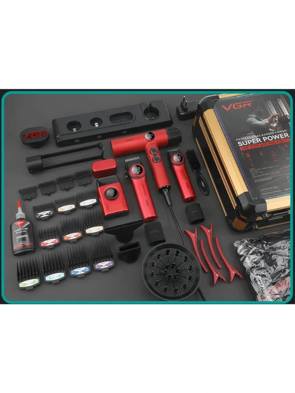 VGR Professional 4-in-1 Barber Combo with Travel Case